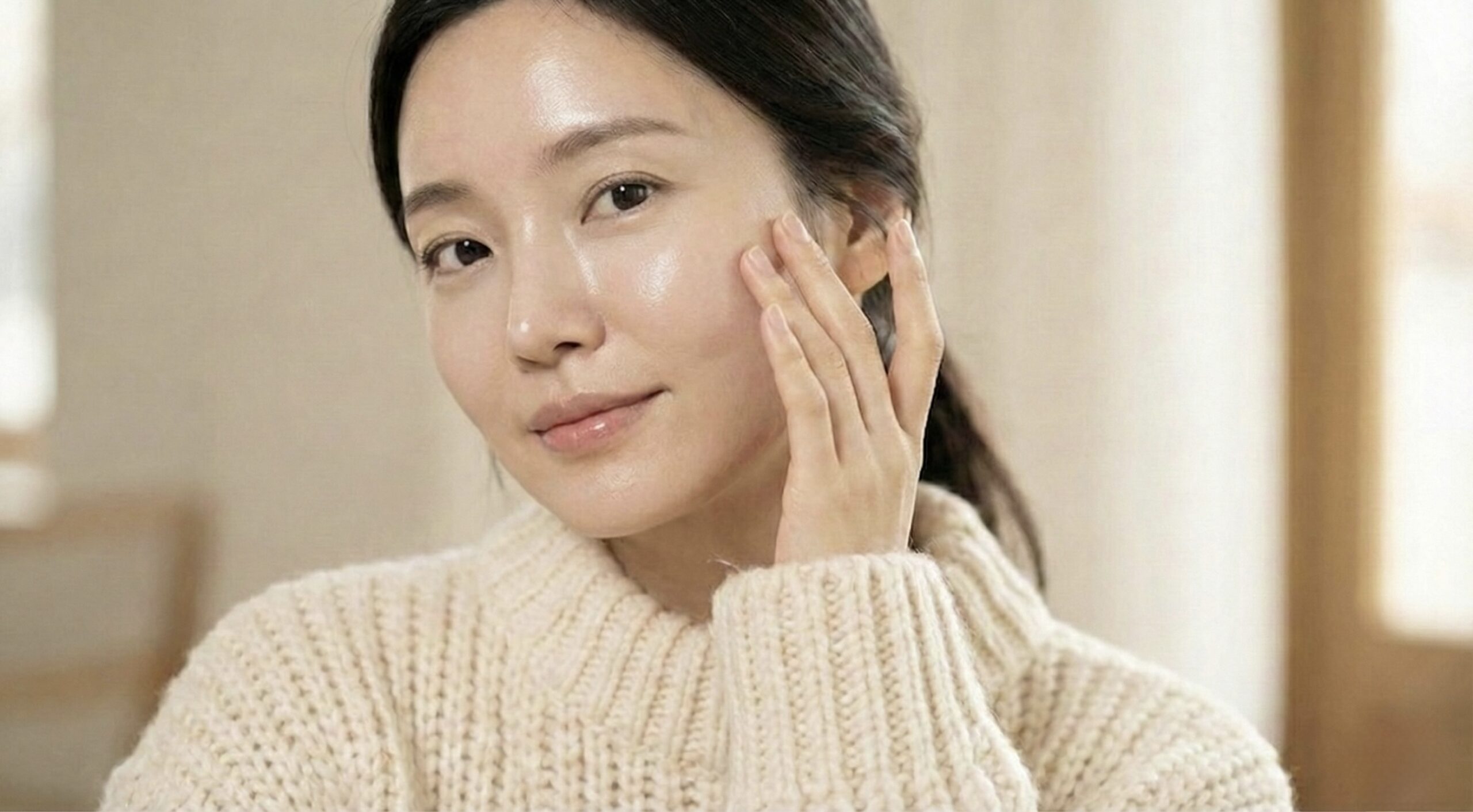 韓国の女性は水光肌のようなツヤ感があり、冬でも「老け見えしにくい」印象